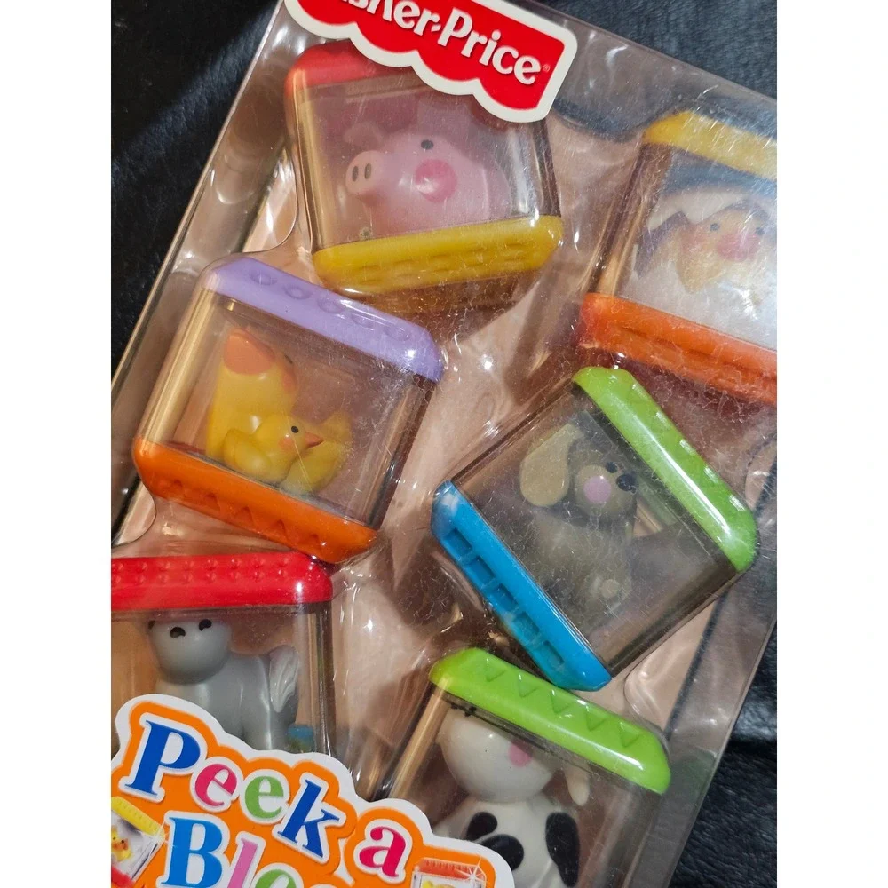 Vintage 2003 Fisher Price Peek A Blocks Barnyard Friends Animal 6 Set New Sealed